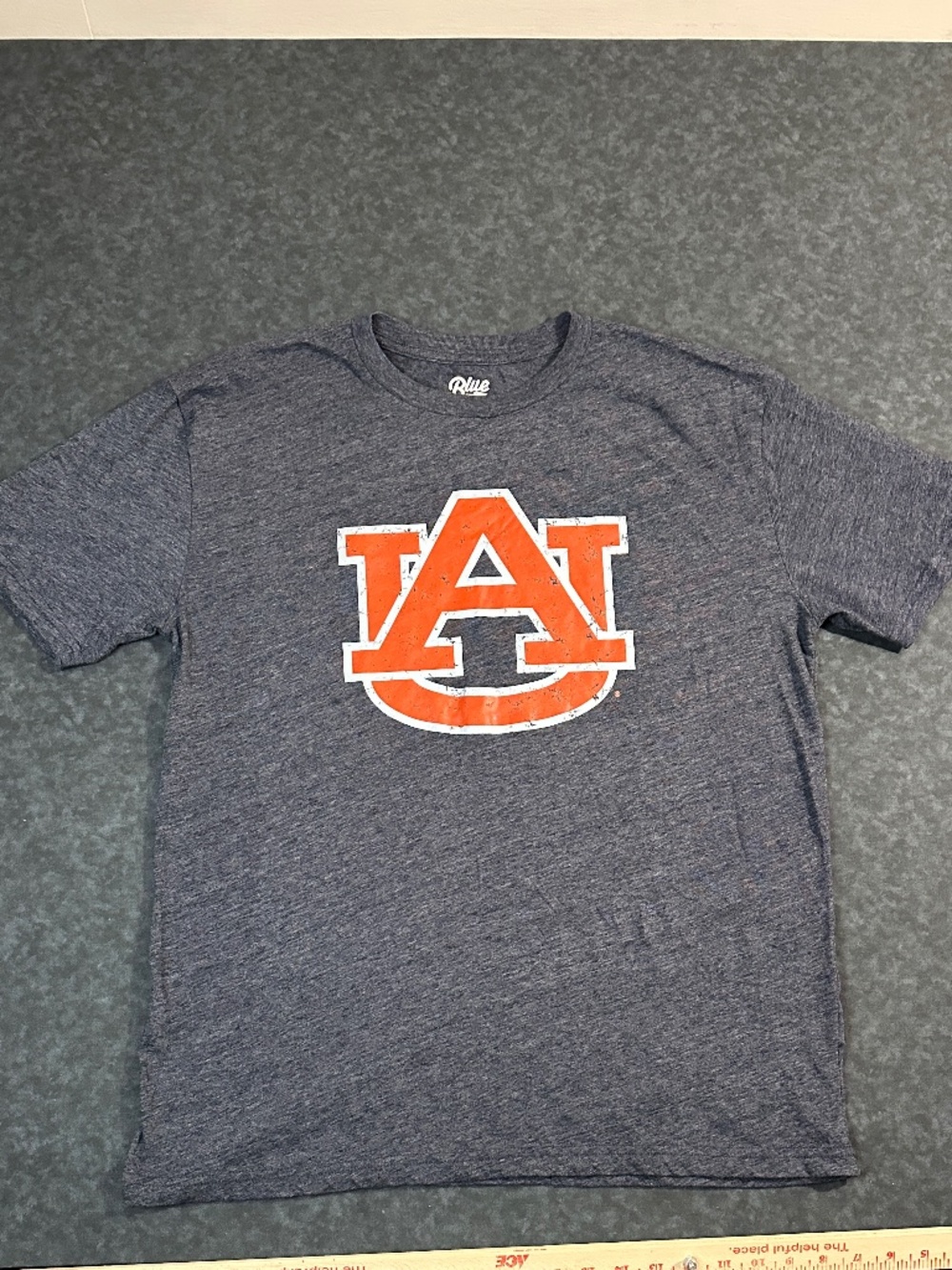 Auburn University Tigers NCAA Heather Blue Short Sleeve Graphic T Shirt Size L